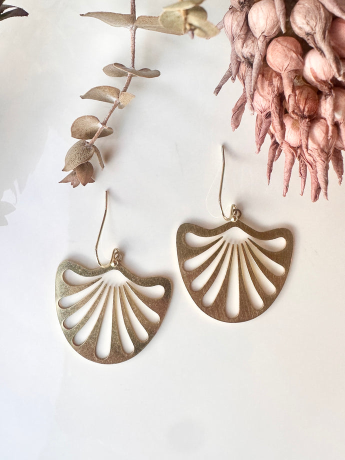 Pella Flower - Gold Metal Earrings