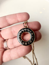 Load image into Gallery viewer, Upcycled Designer Pendant Necklace #183 - Black &amp; Gold Donut
