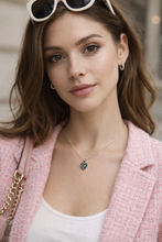 Load image into Gallery viewer, Upcycled Designer Small Heart Pendant Necklace #106 - Adjustable Chain
