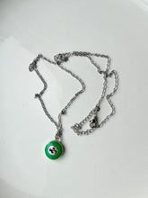 Load image into Gallery viewer, Upcycled Designer Pendant Necklace #159 - Green &amp; Silver
