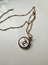 Load image into Gallery viewer, Upcycled Designer Pendant Necklace #189 - White &amp; Gold

