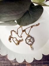 Load image into Gallery viewer, Upcycled Designer Pendant Necklace #202 - White with Pearl
