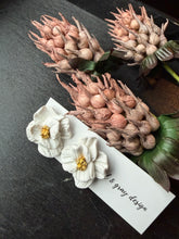 Load image into Gallery viewer, White Flower Large Stud Earrings
