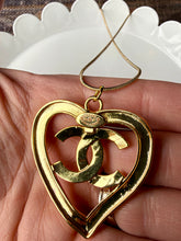 Load image into Gallery viewer, Upcycled Designer Pendant Necklace #239 - XL Gold Heart
