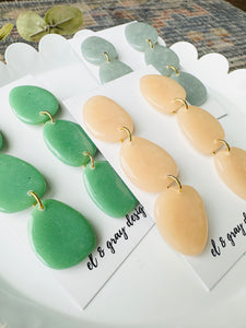 Small Stones Dangle Earrings - Multiple Colors Available