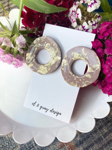 Shiny Irregular Donut Large Stud Earrings