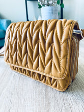 Load image into Gallery viewer, CLEARANCE Giselle Quilted Crossbody Bag In Mustard
