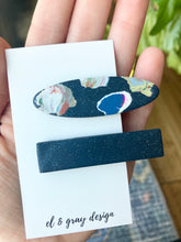 Load image into Gallery viewer, Navy Shimmer Clips (2 Clip Set)
