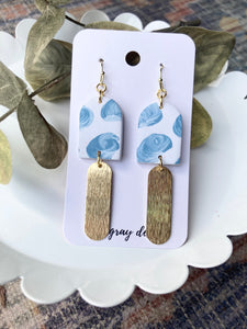 Hand Painted Earrings - Gold Accents