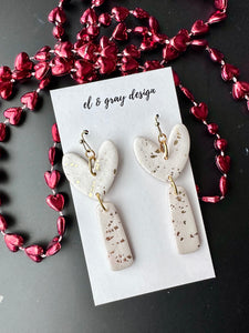 Fluttering Heart Dangle Earrings