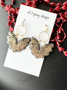 Glittery Angel Wings Dangle Earrings
