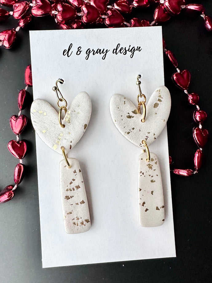 Fluttering Heart Dangle Earrings