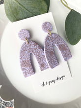 Load image into Gallery viewer, SALE Patterned Arch Dangles - Lilac
