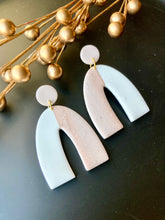 Load image into Gallery viewer, Two Toned Arch Dangle Earrings
