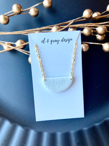 Ivory Half Circle Necklace - 16” Gold Chain