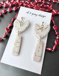 Fluttering Heart Dangle Earrings