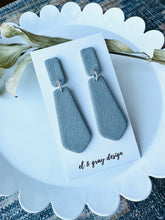 Load image into Gallery viewer, Gray Textured Dangle Earrings
