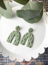Load image into Gallery viewer, SALE Patterned Arch Dangles - Green
