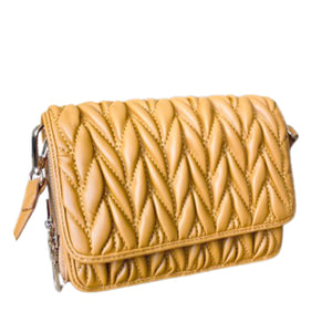 CLEARANCE Giselle Quilted Crossbody Bag In Mustard