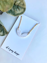 Load image into Gallery viewer, Shimmer White Leaf Necklace - Gold Chain
