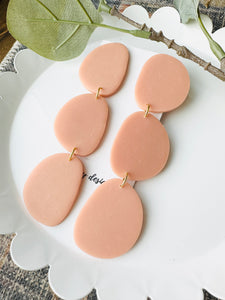 Large Pink Stones Dangle Earrings