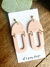 Load image into Gallery viewer, SALE Blush Pink U Tiered Dangles

